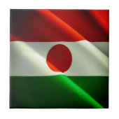 zNE002 NIGER，なびく国旗，アフリカ， タイル (正面)
