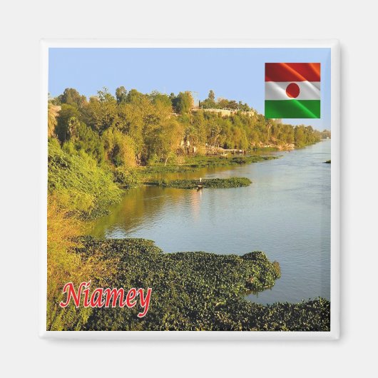 zNE004 NIAMEY Panorama, NIGER,アフリカ,冷蔵庫 マグネット (正面)