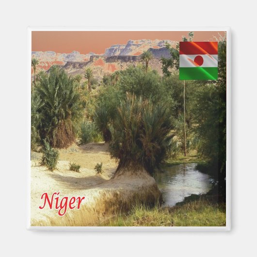 zNE008 NIGER, Oasis Bilma，アフリカ，冷蔵庫 マグネット (正面)