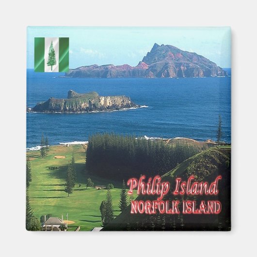 zNF009 PHILIP ISLAND，ノーフォーク，オセアニア，冷蔵庫 マグネット (正面)