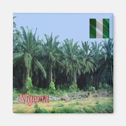 zNG009 NIGERIA, Palm Trees，アフリカ，冷蔵庫 マグネット (正面)