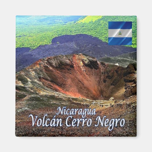 zNI007 VOLCANO CERRO NEGRO、ニカラグア、冷蔵庫 マグネット (正面)
