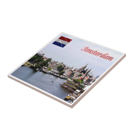 zNL010 AMSTERDAMは空から見た。 タイル (側面)