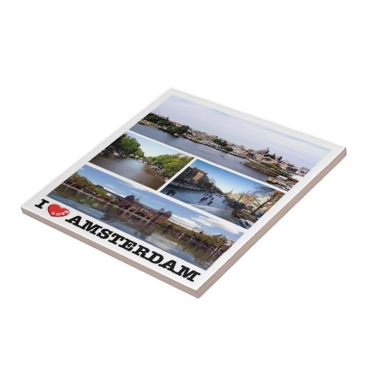 zNL014 AMSTERDAM "I Love"，コラージュ，冷蔵庫 タイル (側面)