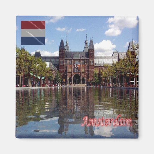 zNL015 RIJKSMUSEUMアムステルダム、オランダ、冷蔵庫 マグネット (正面)