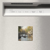 zNL017 AMSTERDAM航行可能な運河、冷蔵庫 マグネット (インサイチュ (食洗機))