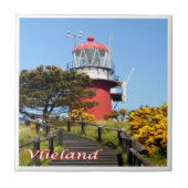 zNL021 VLIELANDライトハウス、オランダフリジア諸島， タイル (正面)