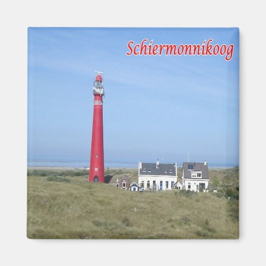 zNL026 SCHIERMONNIKOOGライトハウス、冷蔵庫 マグネット (正面)