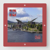 zNO004 OSLO，ノルウェー，ヨーロッパ， スクエア壁時計 (正面)