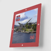zNO004 OSLO，ノルウェー，ヨーロッパ， スクエア壁時計 (傾斜)