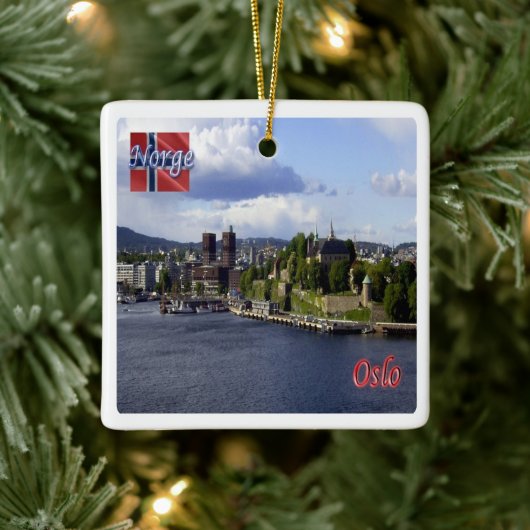 zNO004 OSLO，ノルウェー，ヨーロッパ， セラミックオーナメント (ツリー)