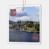zNO004 OSLO，ノルウェー，ヨーロッパ， セラミックオーナメント (左)