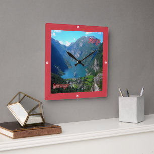 zNO005 GEIRANGER,ノルウェー,ヨーロッパ, スクエア壁時計