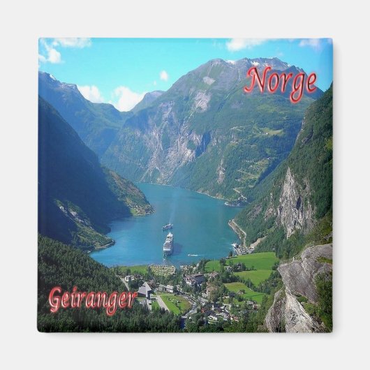 zNO005 GEIRANGER，ノルウェー，ヨーロッパ，冷蔵庫 マグネット (正面)