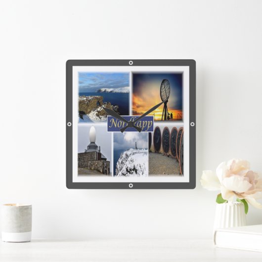 zNO007 NORDKAPP NORTH CAPE,ノルウェー,ヨーロッパ, スクエア壁時計 (ホーム)