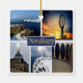 zNO007 NORDKAPP NORTH CAPE，ノルウェー，ヨーロッパ， セラミックオーナメント (裏面)