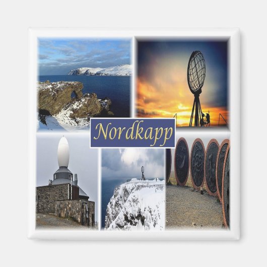 zNO007 NORDKAPP NORTH CAPE，ノルウェー，ヨーロッパ，冷蔵庫 マグネット (正面)