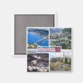 zNO017 TROMSOアルティック大聖堂，ノルウェー，冷蔵庫 マグネット (正面/裏面)