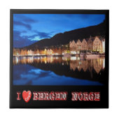 zNO021 BERGEN，ノルウェー"I Love", タイル (正面)