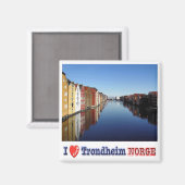 zNO026 TRONDHEIM "I Love"，ノルウェー，ヨーロッパ，冷蔵庫 マグネット (正面/裏面)