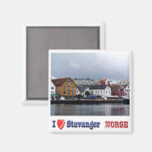 zNO027 STAVANGER "I Love"，ノルウェー，ヨーロッパ，冷蔵庫 マグネット (正面/裏面)
