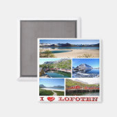 zNO037 LOFOTEN "I Love"，ノルウェー，ヨーロッパ，冷蔵庫 マグネット (正面/裏面)