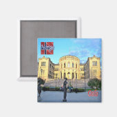 zNO045 OSLO Stortingsbygningen，ノルウェー，冷蔵庫 マグネット (正面/裏面)