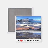 zNO066 LOFOTEN "I LOVE"，ノルウェー，冷蔵庫 マグネット (正面/裏面)