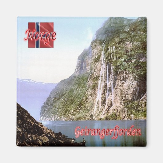 zNO071 GEIRANGERFJORDEN，ノルウェー，ヨーロッパ，冷蔵庫 マグネット (正面)