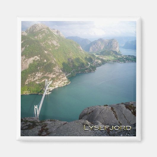 zNO097 LYSEFJORDEN LYSEFJORDブリッジ,ノルウェー, マグネット (正面)