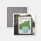 zNO098 PREIKESTOWN TRAIL MAP Lysefjorden，ノルウェー， マグネット (正面/裏面)