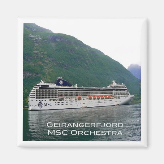 zNO122 GEIRANGERFJORD、MSCオーケストラ、ノルウェー、 マグネット (正面)