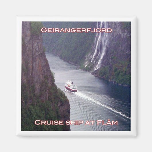 zNO123 GEIRANGERFJORD, MSC Kong Harald，ノルウェー， マグネット (正面)