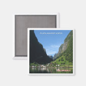 zNO130 AURLANDSFJORD UNDREDAL，ノルウェー，ボートから マグネット (正面/裏面)