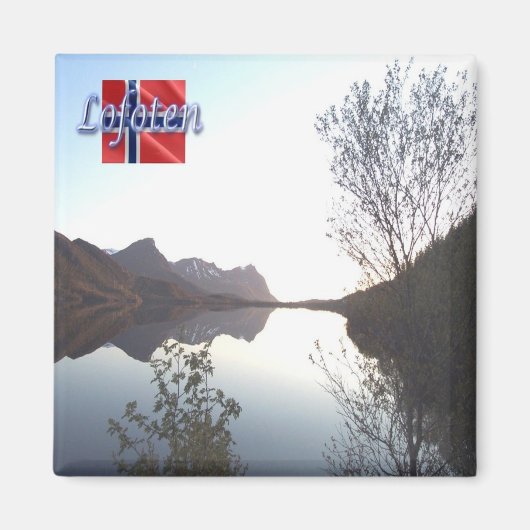 zNO137 LOFOTENパノラマ，ノルウェー，冷蔵庫 マグネット (正面)