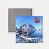 zNO138 WINTER in the LOFOTEN Islands，ノルウェー， マグネット (正面/裏面)