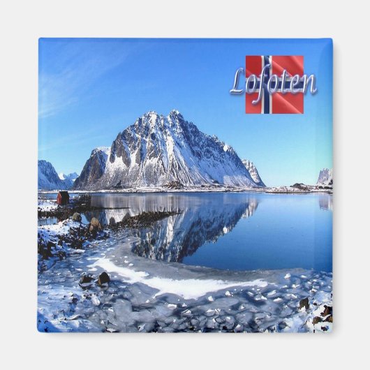 zNO138 WINTER in the LOFOTEN Islands，ノルウェー， マグネット (正面)