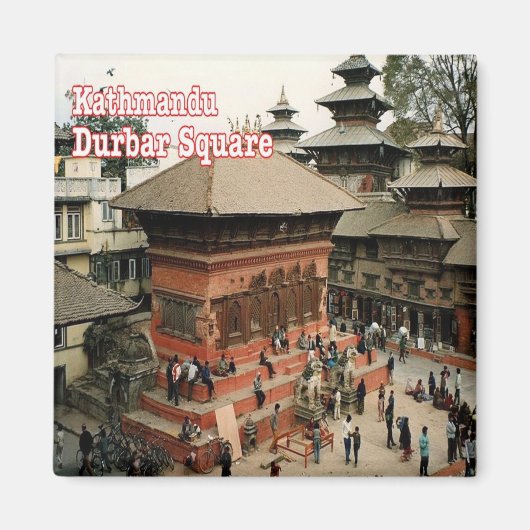 zNP003 Durbar Square KATHMANDU，ネパールアジア，冷蔵庫 マグネット (正面)