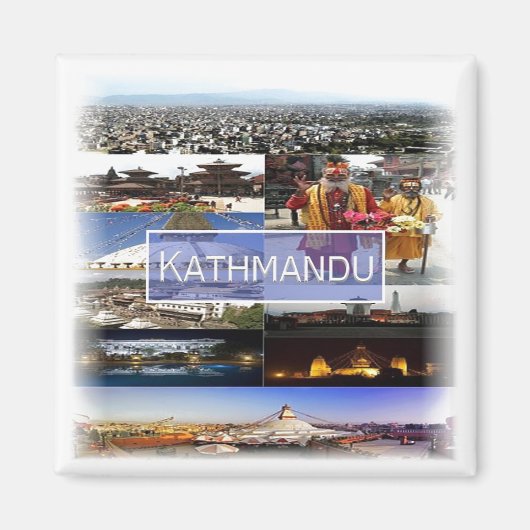 zNP008 KATHMANDU，ネパール，アジア，冷蔵庫 マグネット (正面)