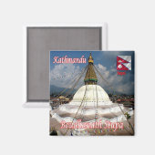 zNP015 BOUDHANATH TUOA、カトマンズ、ネパール、冷蔵庫 マグネット (正面/裏面)