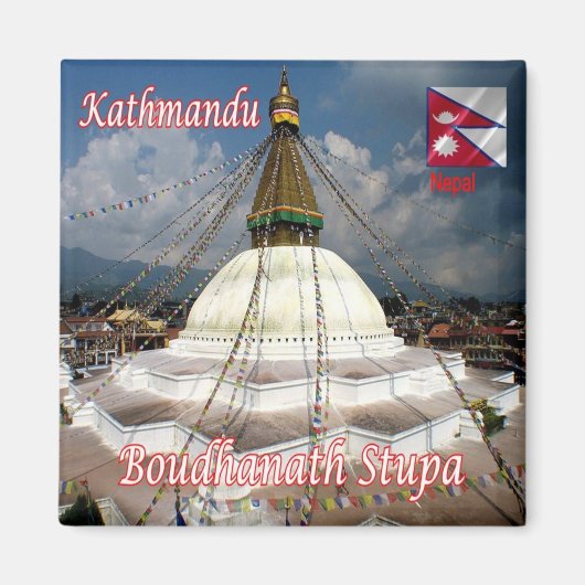 zNP015 BOUDHANATH TUOA、カトマンズ、ネパール、冷蔵庫 マグネット (正面)