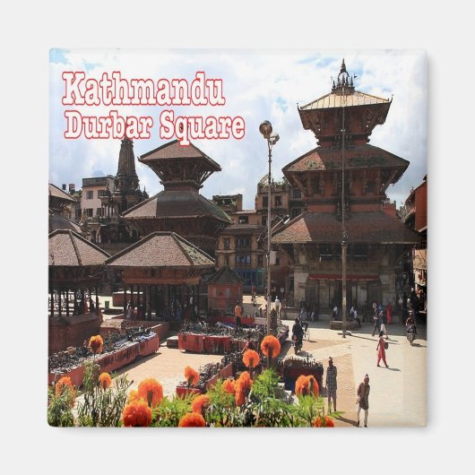 zNP017 Durbar Square KATHMANDU，ネパールアジア，冷蔵庫 マグネット (正面)