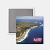 zNR005 NAURU, Aerial View, Oceania,冷蔵庫 マグネット (正面/裏面)
