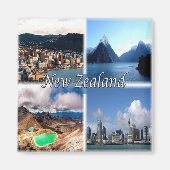 zNZ005ニュージーランド、モザイク、オセアニア、冷蔵庫 マグネット (正面)