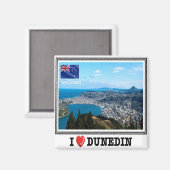 zNZ011 DUNEDIN I Love，ニュージーランド，オセアニア，冷蔵庫 マグネット (正面/裏面)
