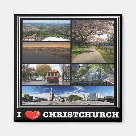zNZ012 CHRISTCHURCH I LOVE,ニュージーランド,冷蔵庫 マグネット (正面)