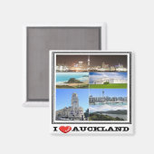 zNZ014 AUCKLAND I Love，モザイク，ニュージーランド，冷蔵庫 マグネット (正面/裏面)