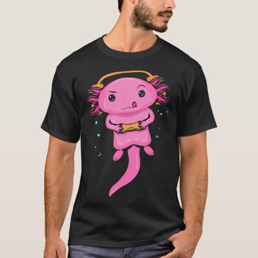 Zocker Axolotl Video Gaming for Gamers Tシャツ (正面)