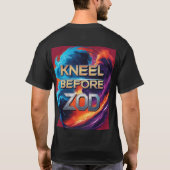 Zod Tシャツの前にひざまずく – コマンドの注意 Tシャツ (裏面)