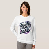 Zod Tシャツの前にひざまずく – 電はっきりした力声明 Tシャツ (正面フル)